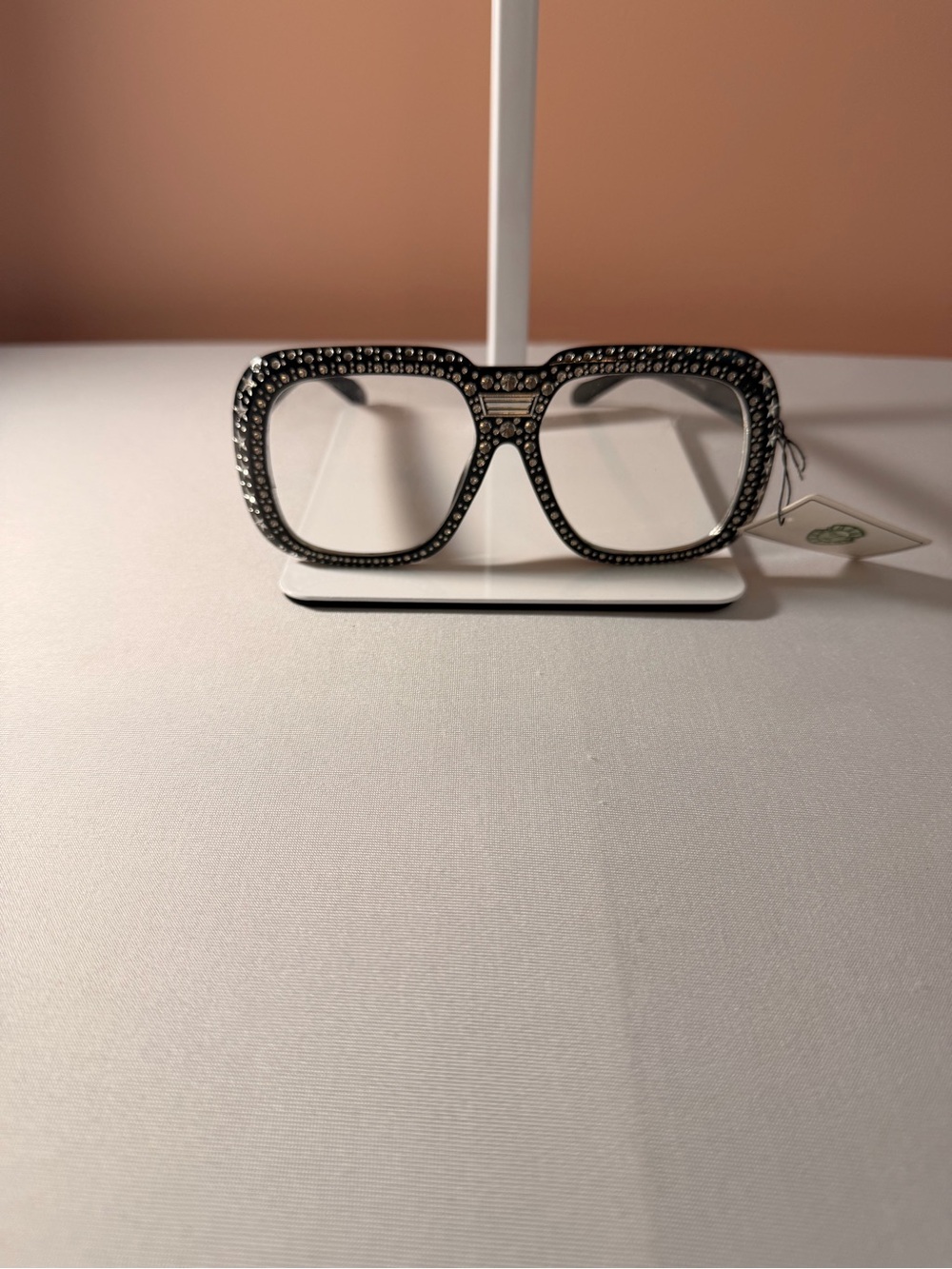 Rhinestone & Star Embellished Oversized Fashion Eyeglasses-Black Statement Frame - Picture 7 of 7